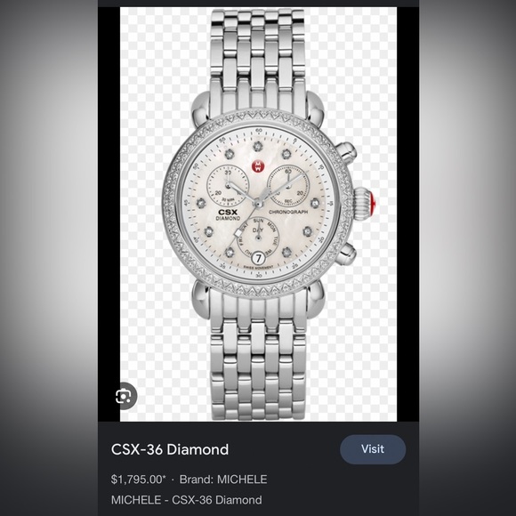 Michele Signature CSX-36 Diamond & Pearl White Dial Ladies Watch MWW03M000114 - Picture 1 of 4